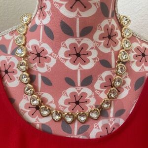 Gold and crystal (fake) Heart Necklace